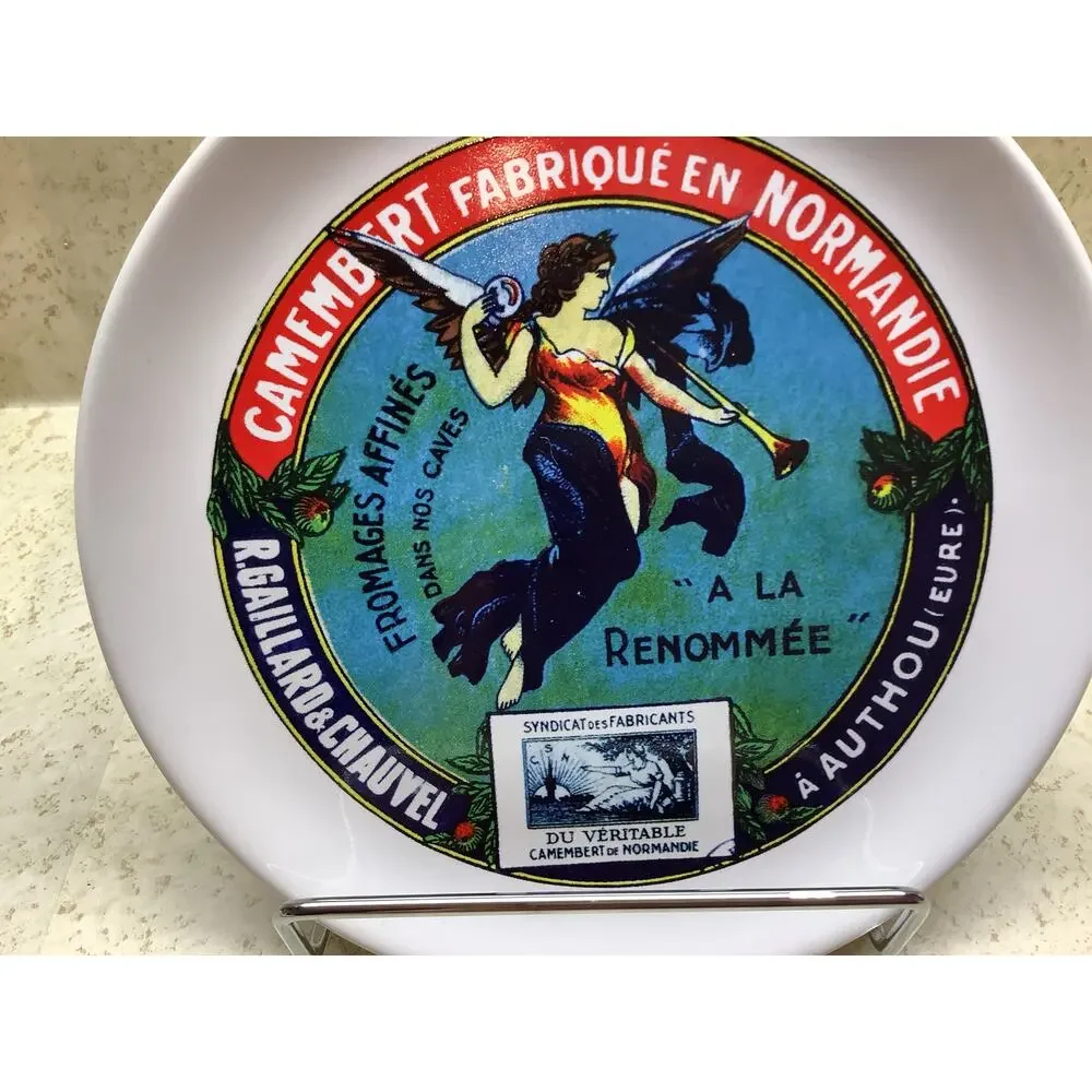 French Milk Maid Plates Art Nouveau Style Set of 4 Cheese Plates - all different